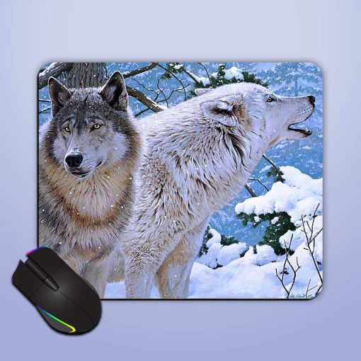 White Woulf Wallpaper Mouse Pad Zapvi