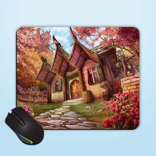 Anime House Illustration Mouse Pad Zapvi