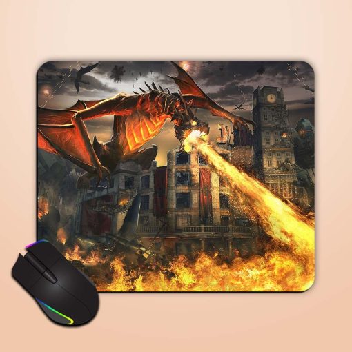 Angry Dragon Iluustration Mouse Pad Zapvi