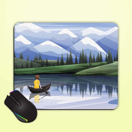 Boy With Boat Mouse Pad Zapvi