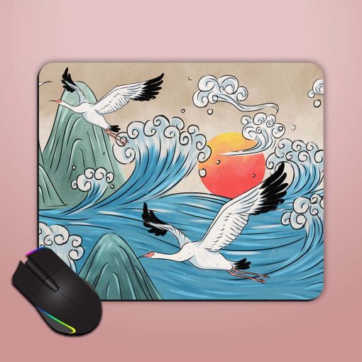 Sea Chinese Illustration Mouse Pad Zapvi