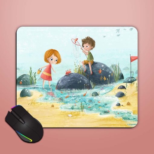 Kids On Beach Mouse Pad Zapvi