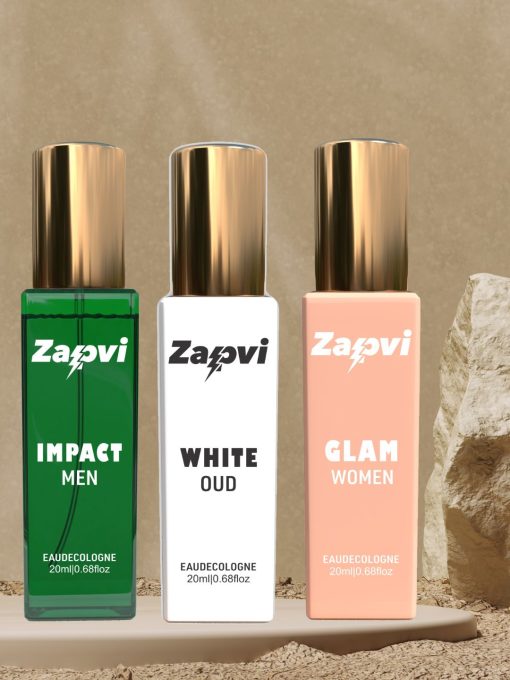 Impactful Elegance Perfume Trio: Impact Men, White Oud, Glam Women Set Zapvi