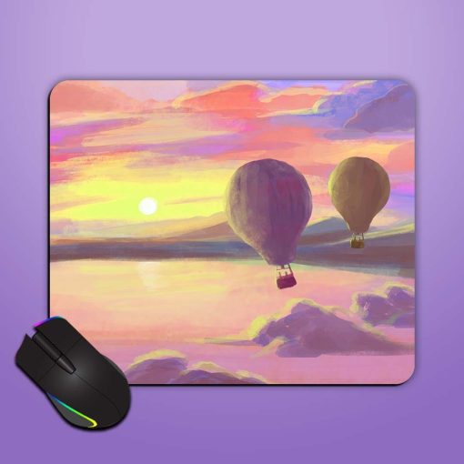 Hot Air Balloon Illustration Mouse Pad Zapvi