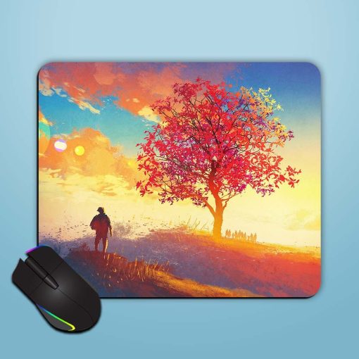 Sun Set Tree Mouse Pad Zapvi