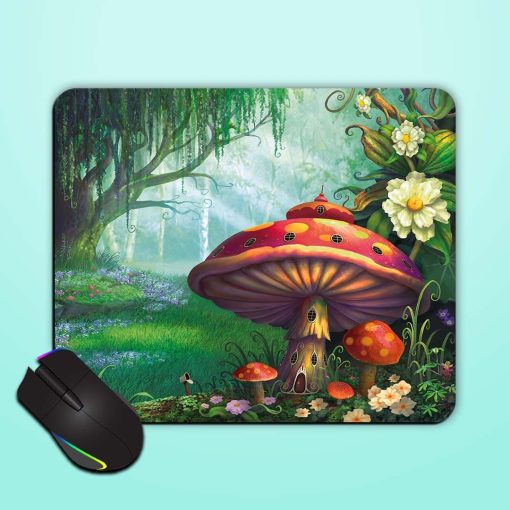 Mushroom House Mouse Pad Zapvi