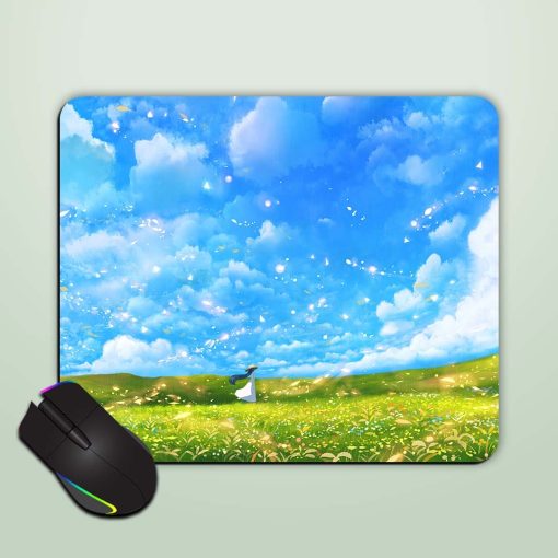 Flower Field Girl Mouse Pad Zapvi