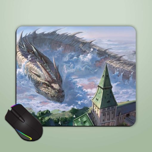 White Dragon Mouse Pad Zapvi