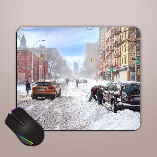 Snow Falling Mouse Pad Zapvi