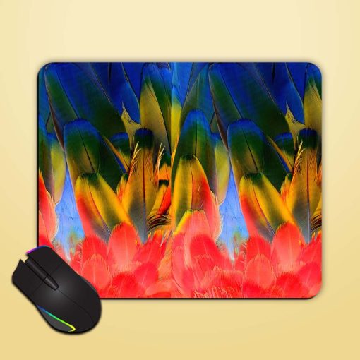 Bird Feathers Scarlet Mouse Pad Zapvi