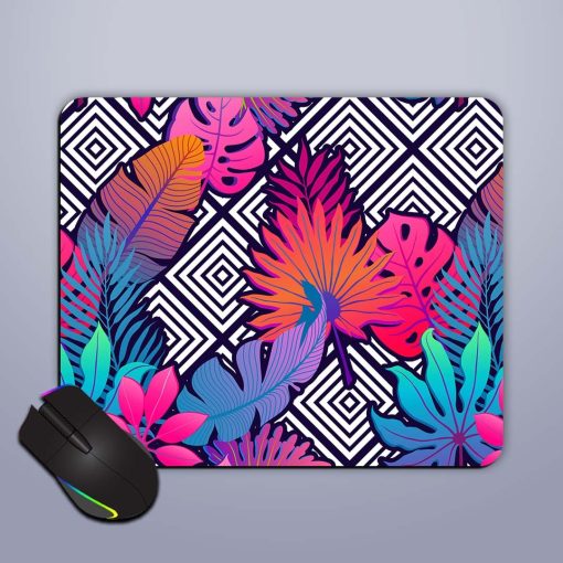 Exotic Leaves Flowers Mouse Pad Zapvi