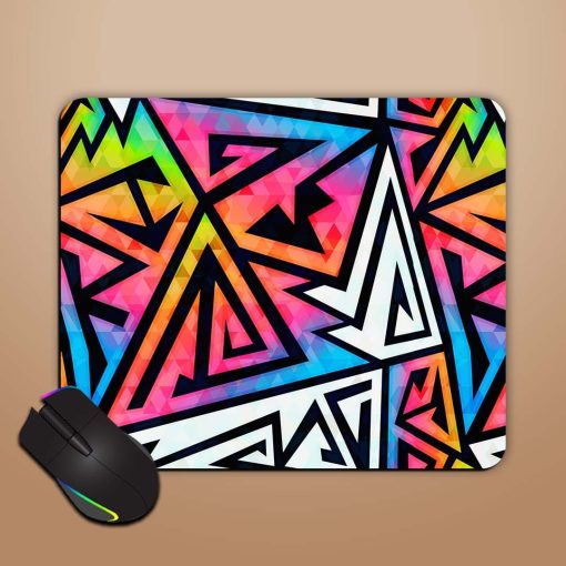 Rainbow Geometric Seamless Mouse Pad Zapvi