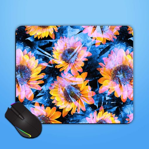 Seamless Grunge Sunflower Mouse Pad Zapvi