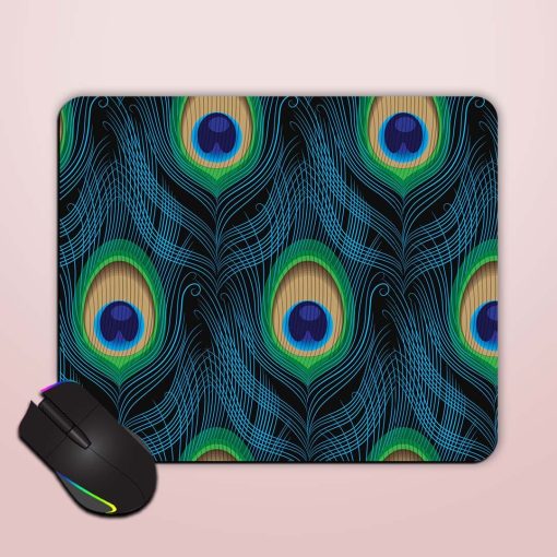 Seamless Pattern Peacock Mouse Pad Zapvi