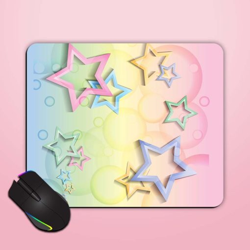 Background Colorful Stars Mouse Pad Zapvi