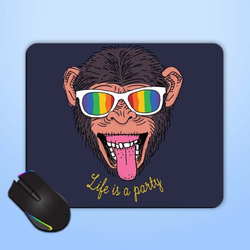 Cool Monkey Wearing Mouse Pad Zapvi