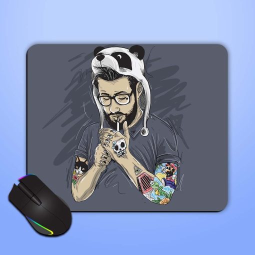 Illustration Gentleman Using Mouse Pad Zapvi