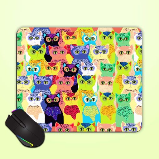 Cute Colorful Cats Mouse Pad Zapvi