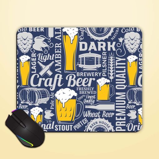 Typographic Vector Beer Mouse Pad Zapvi