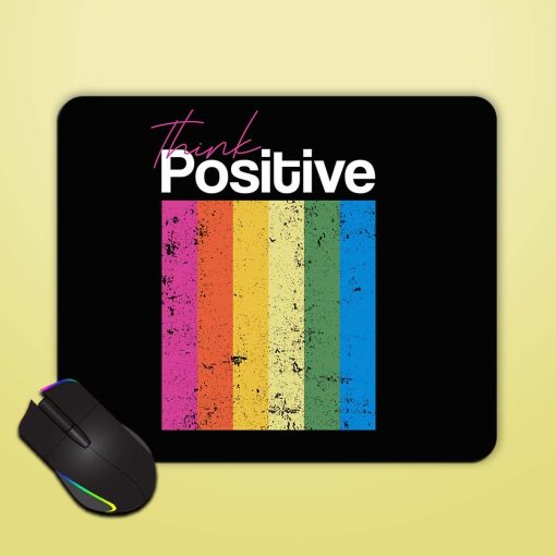 Think Positive Typography Mouse Pad Zapvi