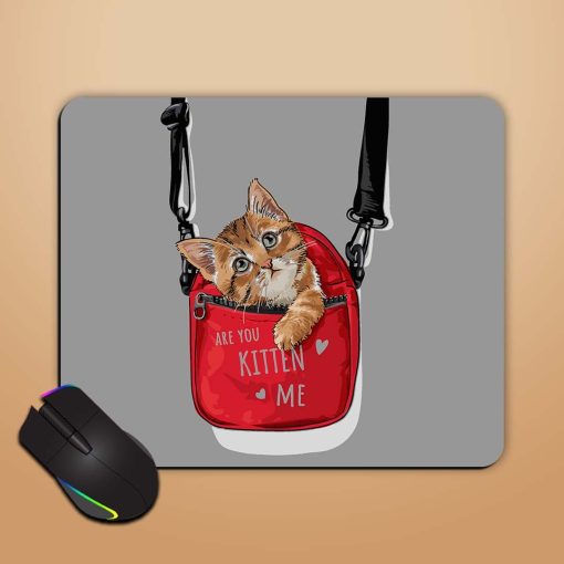 Cute Cat Red Mouse Pad Zapvi