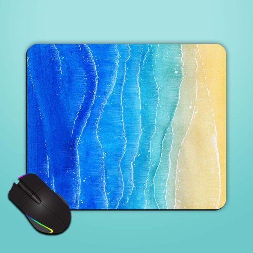 Watercolor Texture Blue Mouse Pad Zapvi