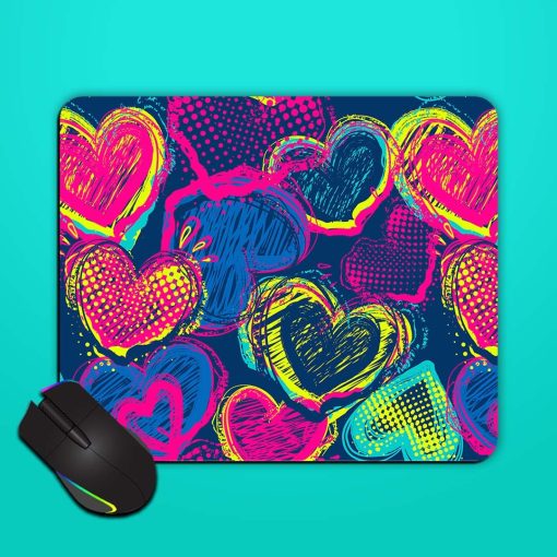 Abstract Seamless Hearts Mouse Pad Zapvi