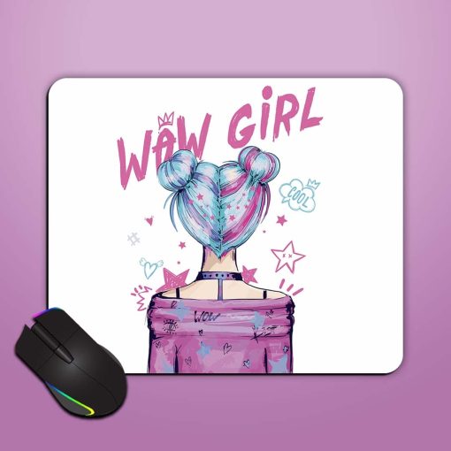 Wow Girl Illustration Mouse Pad Zapvi