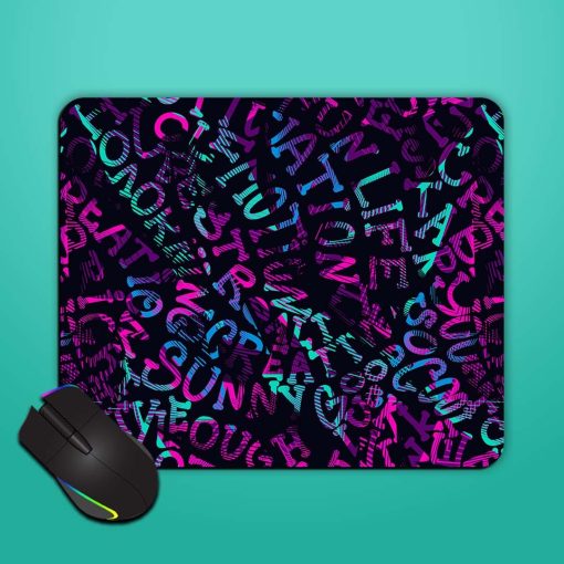 Abstract Seamless Lettering Mouse Pad Zapvi