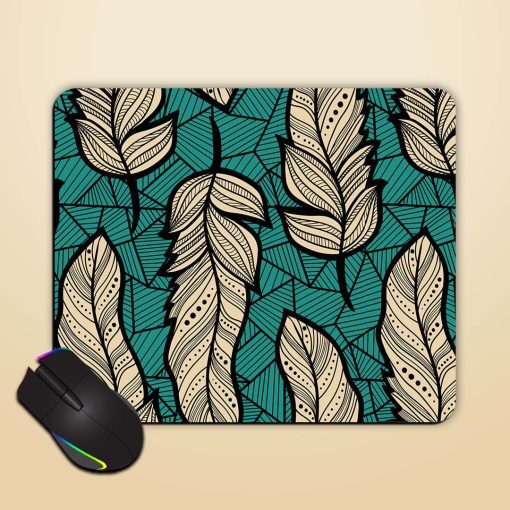 Feather Boho Pattern Mouse Pad Zapvi