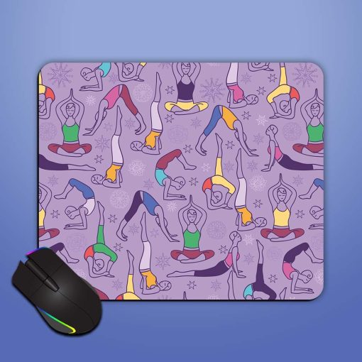 Yoga Poses Seamless Mouse Pad Zapvi