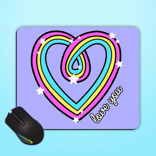 Colorful Rainbow Heart Mouse Pad Zapvi