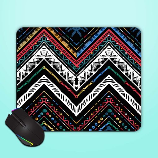 Seamless Ethnic Zigzag Mouse Pad Zapvi