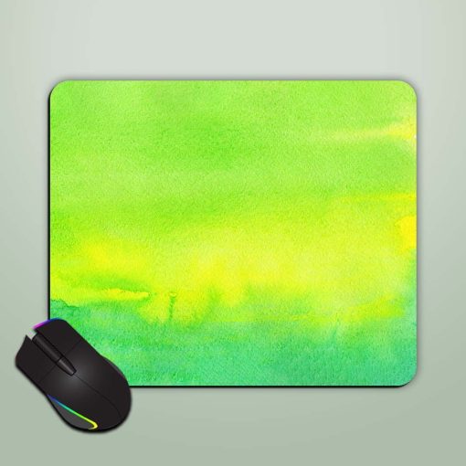 Watercolor Green Yellow Mouse Pad Zapvi