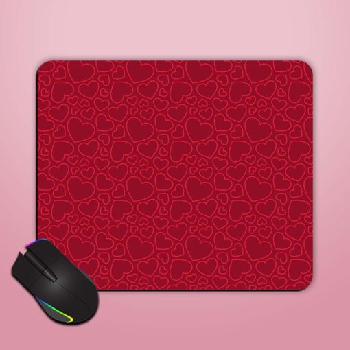 Red Hearts Seamless Mouse Pad Zapvi