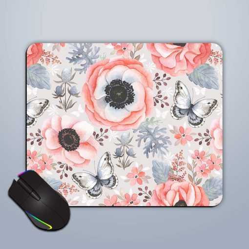 Seamless Pattern Anemones Mouse Pad Zapvi