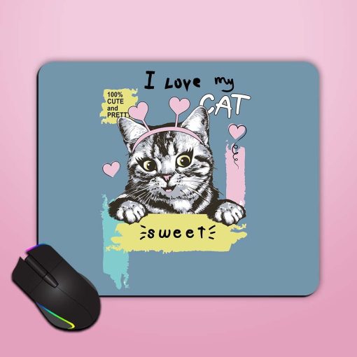 Happy Kitten Portrait Mouse Pad Zapvi