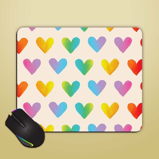 Rainbow Hearts Vector Mouse Pad Zapvi