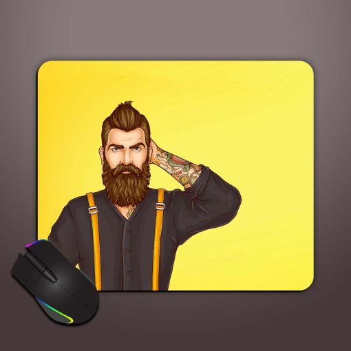 Doubtful Skeptical Hipster Mouse Pad Zapvi