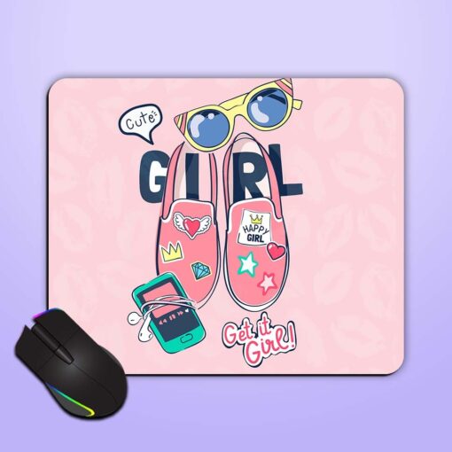 Cute Girl Slogan Mouse Pad Zapvi