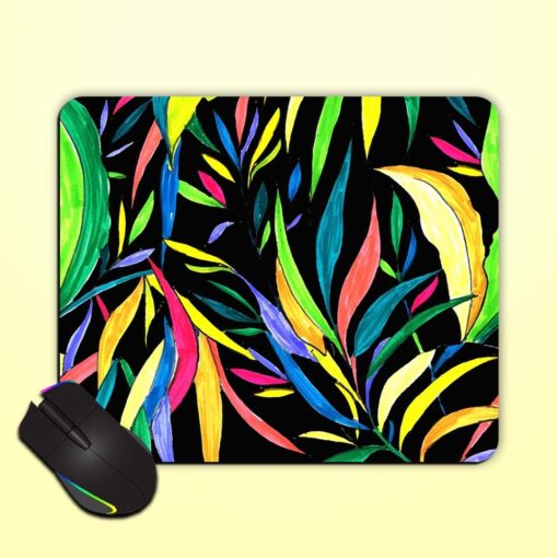 Colorful Leaves Pattern Mouse Pad Zapvi