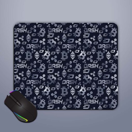 Cryptocurrency Seamless Pattern Mouse Pad Zapvi