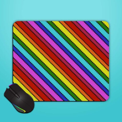 Rainbow Pixelated Diagonal Mouse Pad Zapvi