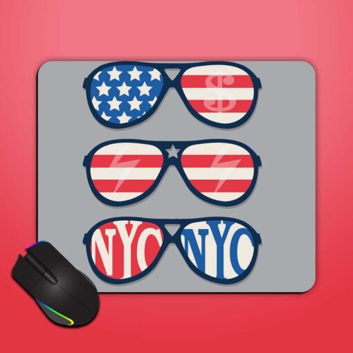 Flag America Glasses Mouse Pad Zapvi