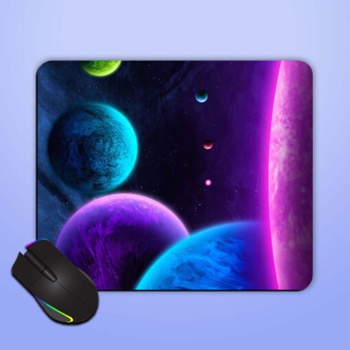 Colorful Planets Mouse Pad Zapvi