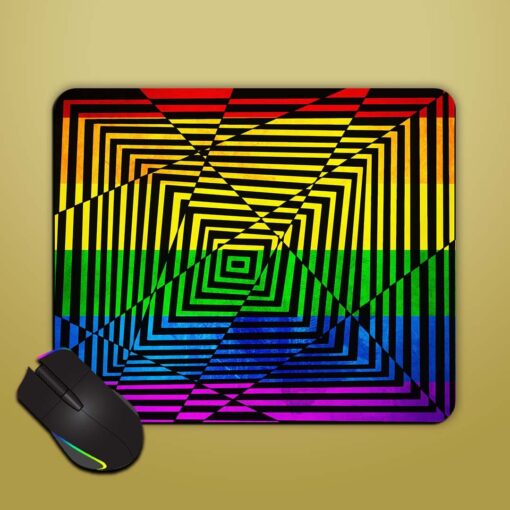 Rainbow Lines Illusion Mouse Pad Zapvi