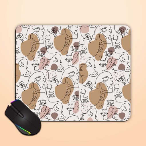 Line Face Illution Mouse Pad Zapvi