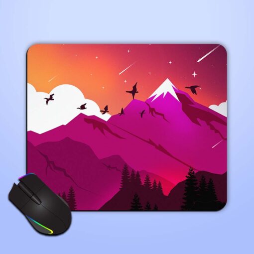 Mountain Illustration Mouse Pad Zapvi