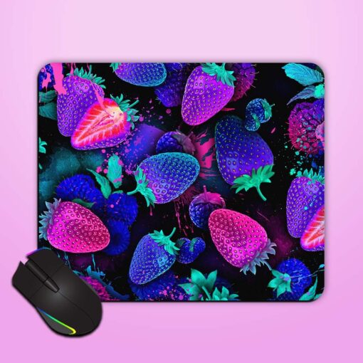 Neon Strawberry Mouse Pad Zapvi