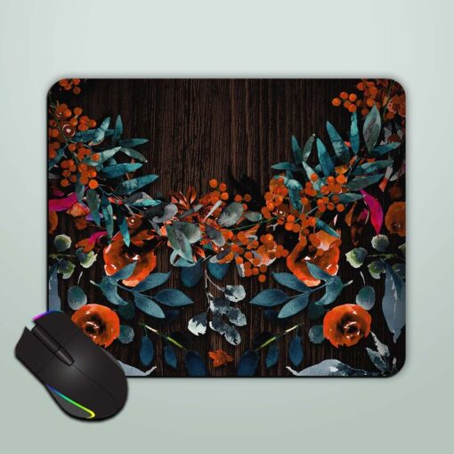 Floral On Wood Mouse Pad Zapvi